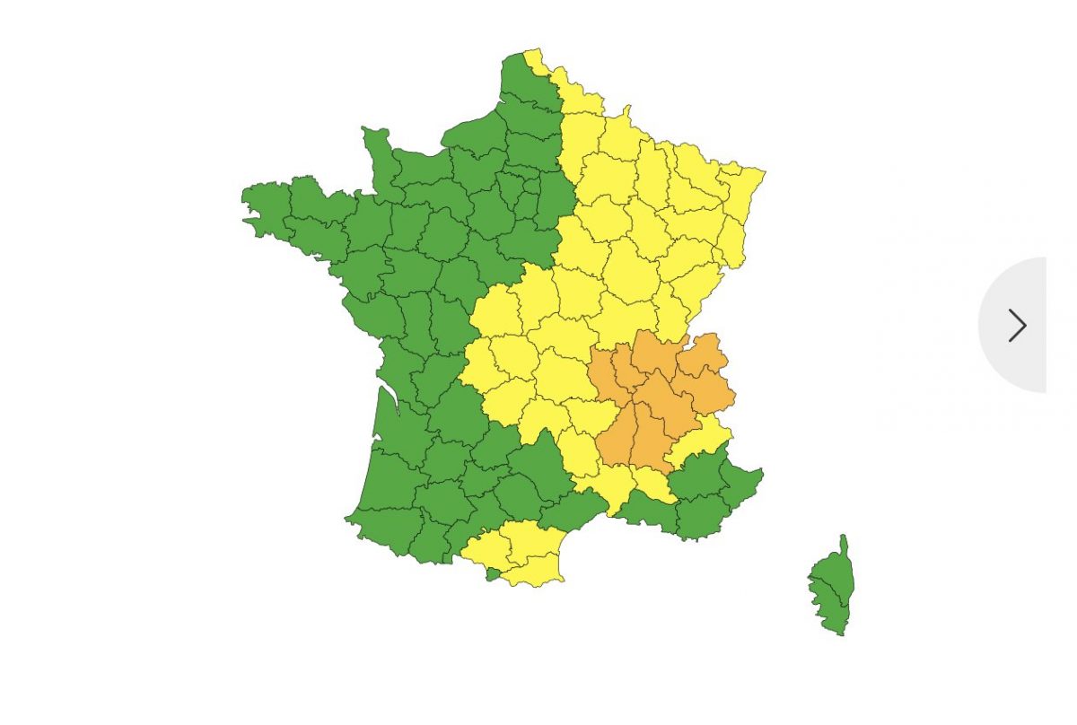 Orages la Bourgogne Franche Comté placée en vigilance jaune à partir