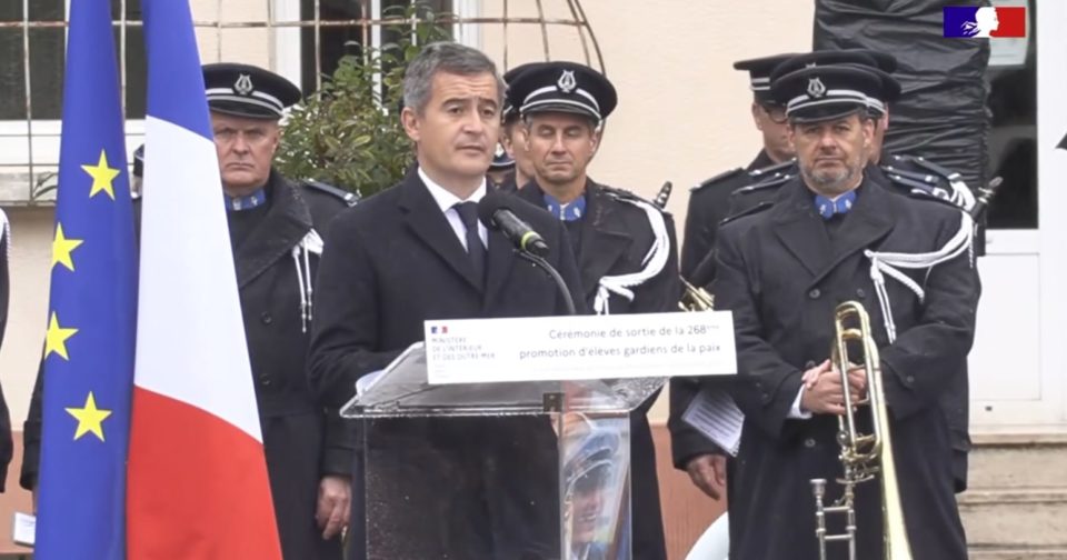 Gérald Darmanin à Montbéliard Policiers la France a besoin de vous