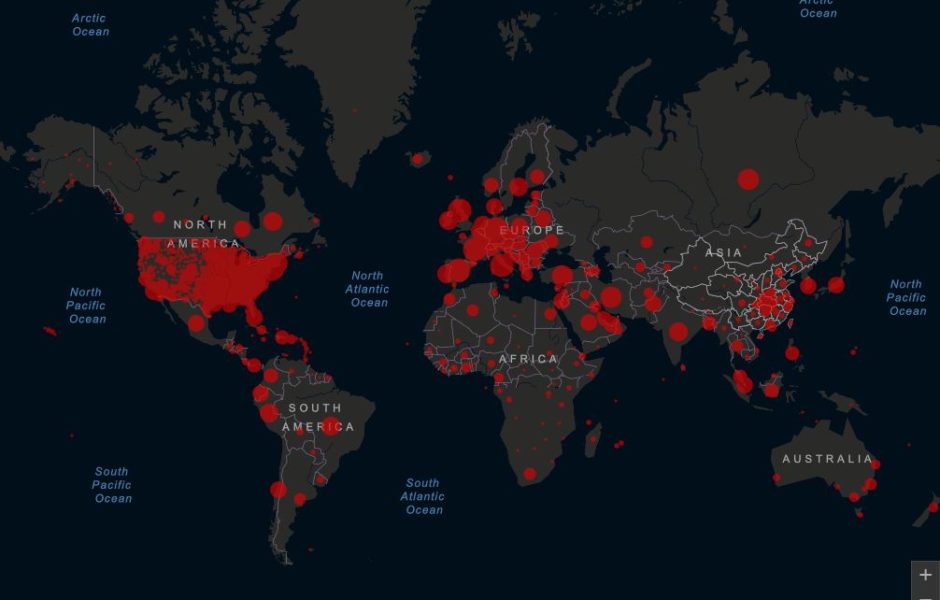 Evolution de l'épidémie dans le monde©gisanddata.maps.arcgis.com ©