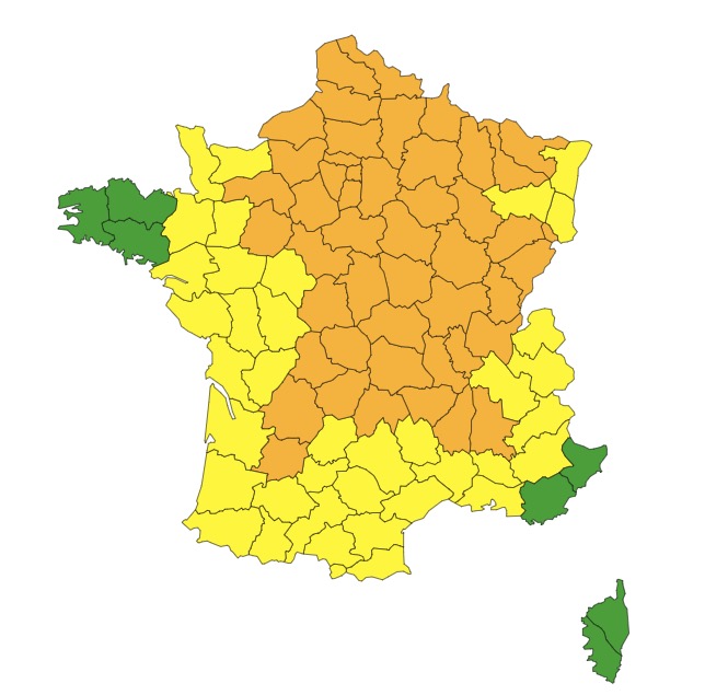 Carte vigilance météo réactualisée à 16h ce samedi 19 juin 2021 © Météo France
