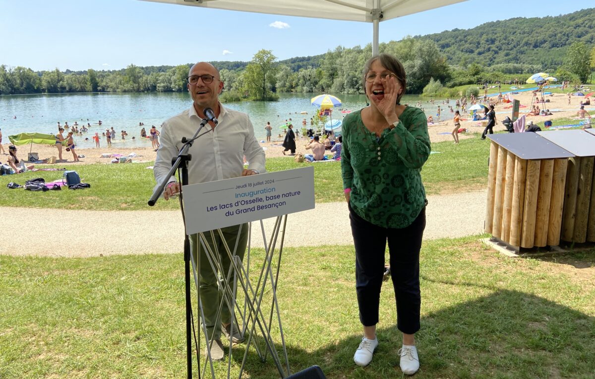 Ludovic Fagaut, vice-président du Département du Doubs, et Anne Vignot, présidente de Grand Besançon Métropole. © Alexane Alfaro