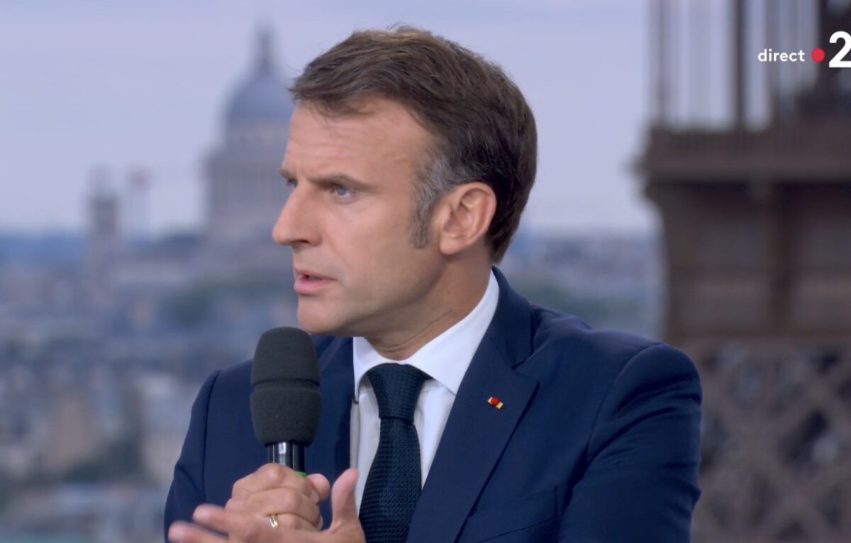 Emmanuel Macron sur France 2 le 23 juillet 2024. © France Télévisions