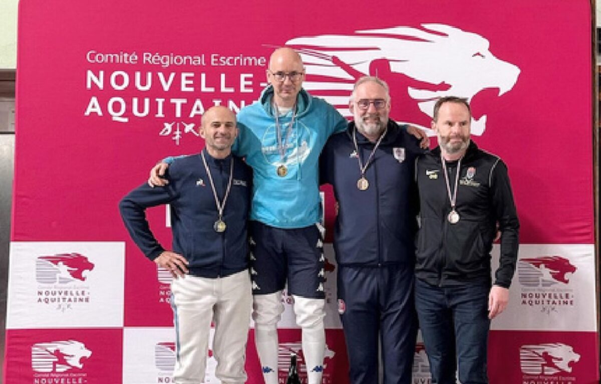 Frédéric Giorgini lors de sa victoire au circuit national de Bordeaux. © Besançon Université Club escrime